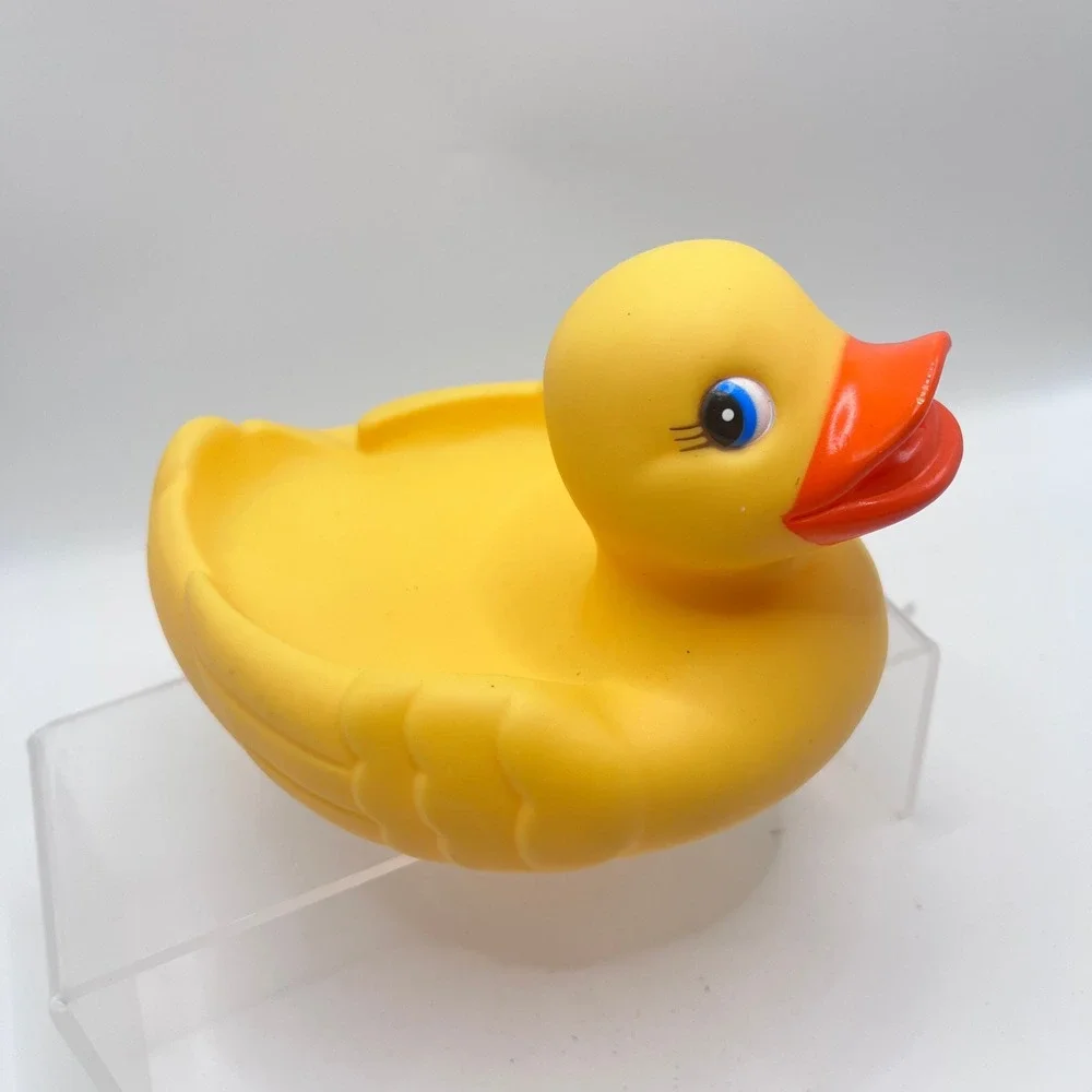 Yellow Rubber Duck Floating Soap Holder Bath Tub Accessory Toy Decor